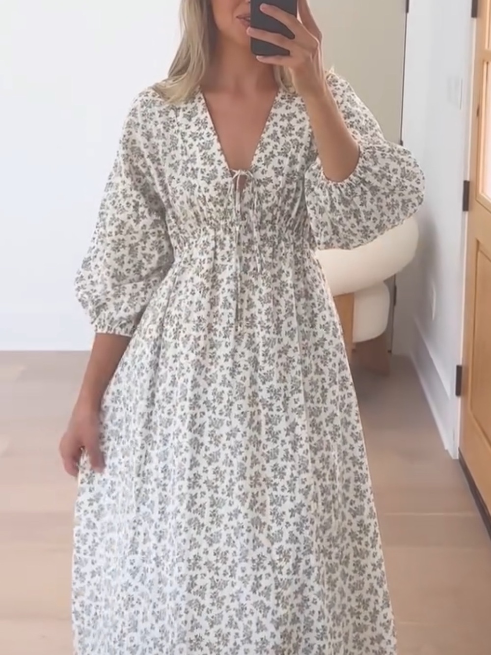 NWOT Worth Collective Hunter Floral Long Sleeve Midi Dress
